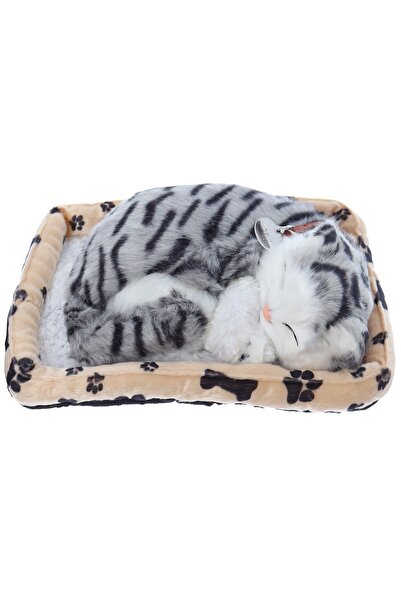 Recostore Pisica cu cosulet, doarme, miauna si da din coada, 25x16 cm