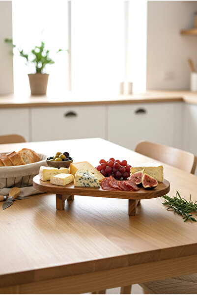 FH finehome Fean Acacia Footed Oval Cutting Board 33cm