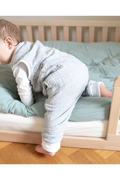 PAMUK HANIM Muslin 2.5 Tog Winter, Spring Footed Booties Baby Girl-Boy Sleeveless Sleeping Bag/Grey