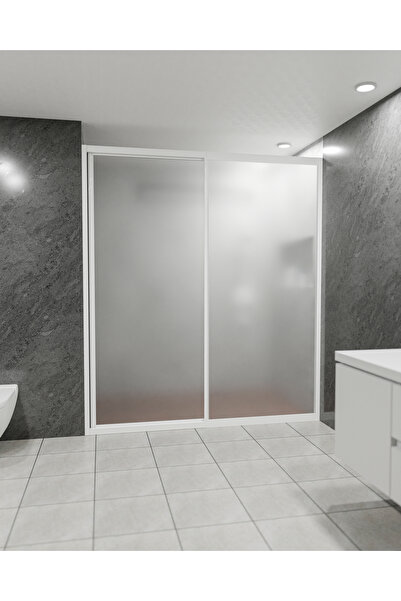 duşakabin ankara Mika Camlı Beyaz Profilli 1+1 Duvararası Duşakabin