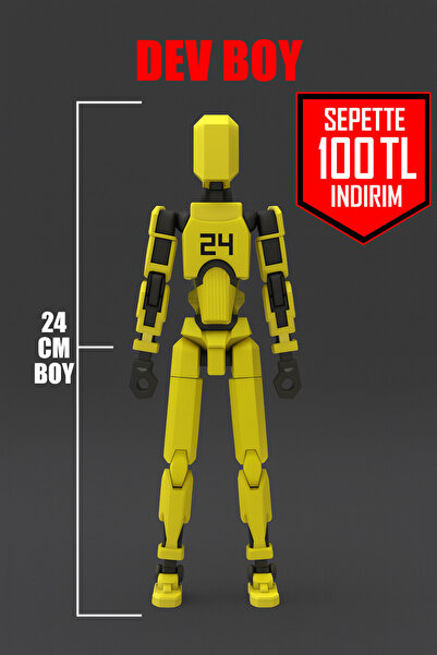 YAGLİZ DEV BOY Robot Dummy Titan 24 Tüm Eklemleri Hareketli Aksiyon Figürü Oy...