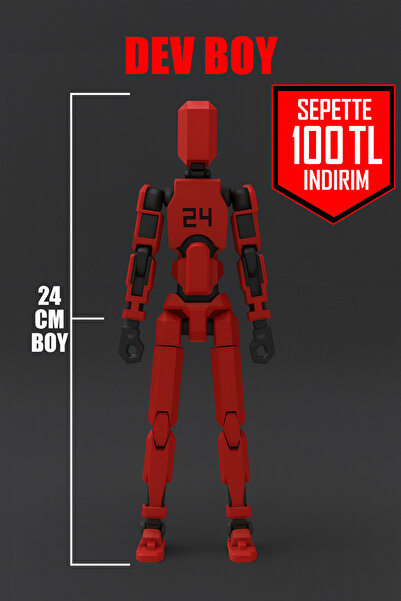 YAGLİZ DEV BOY Robot Dummy Titan 24 Tüm Eklemleri Hareketli Aksiyon Figürü Oy...
