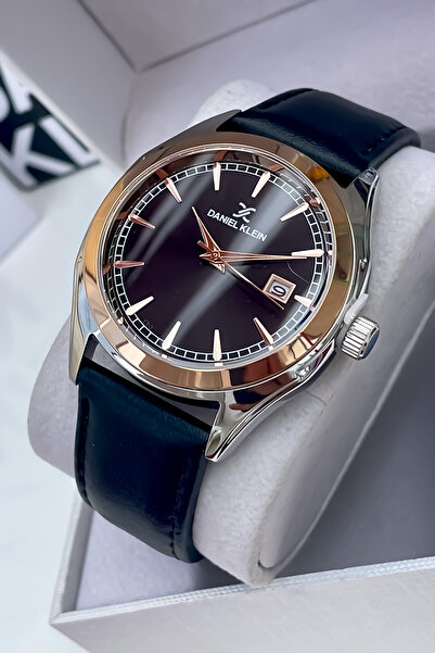 Daniel Klein Steel Case Leather Band Men's Wristwatch