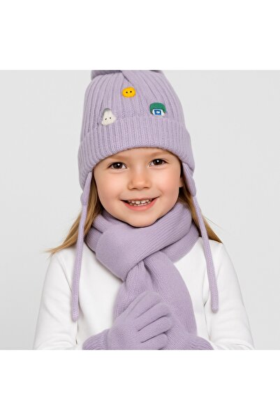 gigigiyim 3-Piece Children's Beanie Set with Figured Appliques