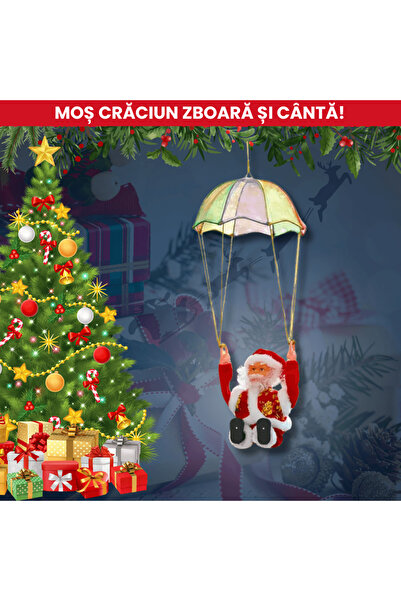 OferteTop Santa Claus Ornament with Parachute That Spins and Sings