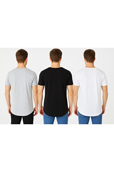 WE AND ME Regular Fit Basic Short Sleeve Dirty Collar 3-Piece T-Shirt Set
