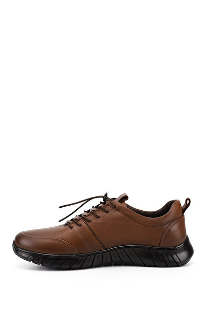 GÖNDERİ(R) Men's Tan Antique Lace-Up Rubber Sole Genuine Leather Sneakers