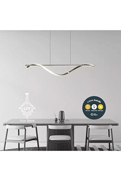 Lzy Avize Store Modern Dalgalı Bakır LED Sarkıt Avize - 3 Renk Işık