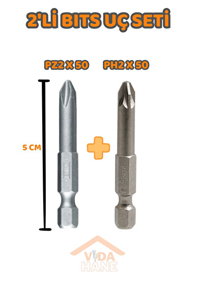 GFB VİDA HANE MIKNATISLI 2 Lİ BITS UÇ SETİ PH2 50 - PZ2 50 SET