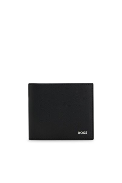 BOSS Erkek 8 Bölmeli Ön Tarafı Logo Damgalı Katlanabilir Siyah Kartlık 505367...