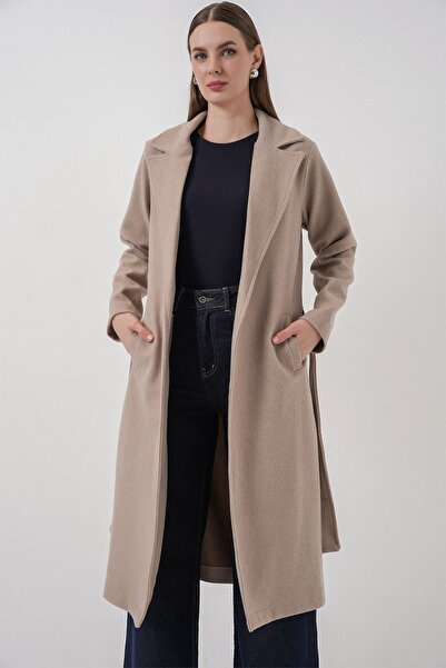 Hiccup BDART διπλό πέτο Μπουφάν με καστανόχρωμο καστανόχρωμο σχέδιο με ζώνη