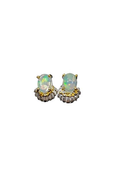FashionBijoux 925 sterling silver opal earrings