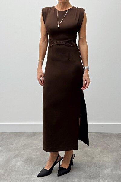 Suziş Beli̇ Lace Detailled Split Dress 4S761