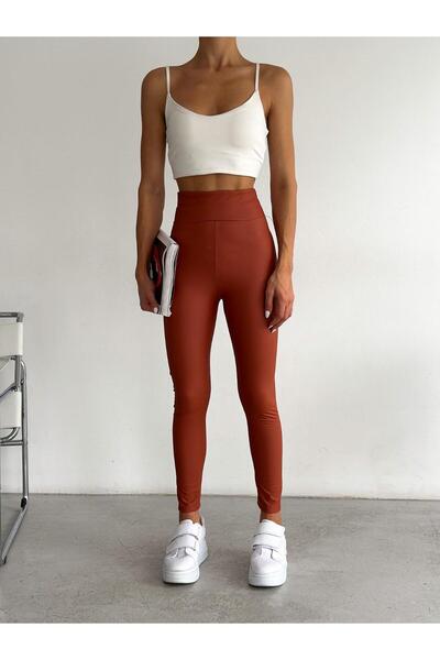 TLG GİYİM Thermal Fleece-Lined Leather Skinny Leggings