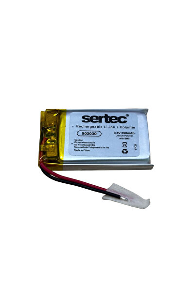 elfenercim Sertec 502030 3.7V 250 MAh Li-Polymer Pil (Devreli/1.5A)