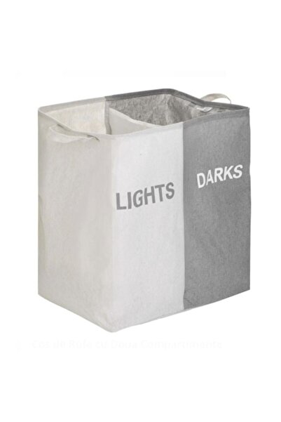 OEM Laundry basket with 2 compartments, open/close, 43x33x50 - 70L