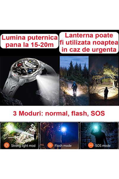 OptimStar Ceas inteligent, IPS HD de 2 inci, 1100 mAh, Bluetooth 5.3, Negru