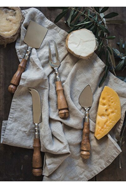 RİVO HOME DECOR Woody Cheese Serving Set 4 Pieces
