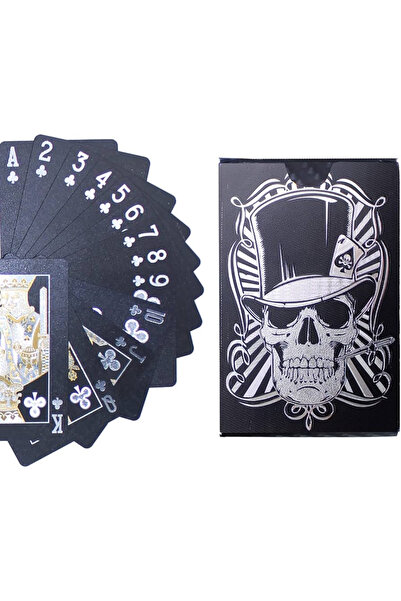 OEM Cărți de joc Premium Black Skull Edition, impermeabile, design luxos pent...