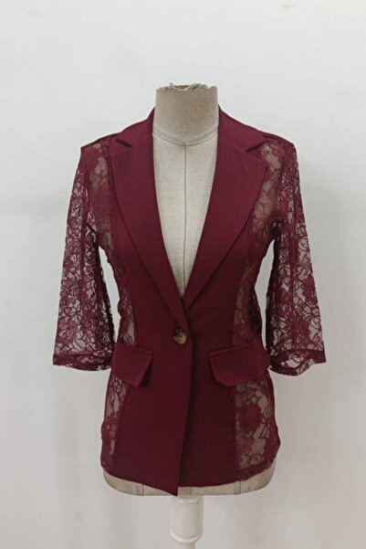 Mossta Δαντελένιο μπουφάν Atlas με τριώντα τέταρτα μανίκια - Βουργουνδία