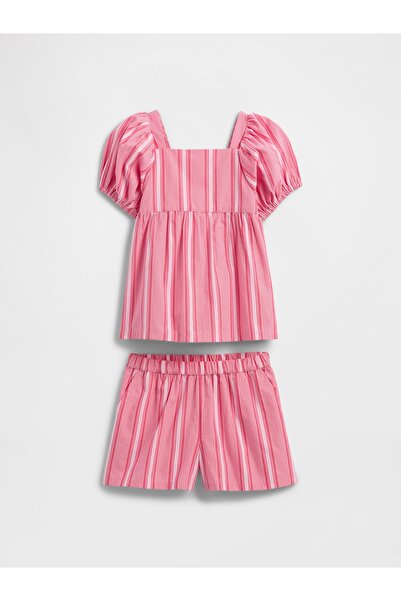 GAP Kız Bebek Pembe Çiçek Desenli Outfit Set