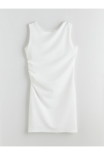 LC Waikiki Kids Ecru Gathered Girls' Evening Dress