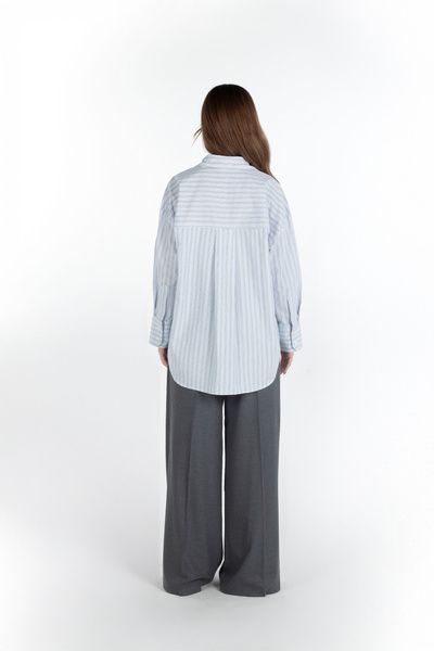 BarB Mila Blue Striped Oversized Women's Shirt