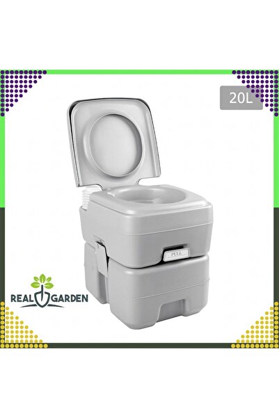 Optim Solution Portable camping toilet with flushing system, 20L waste tank, 10L water, up to 200kg, gray