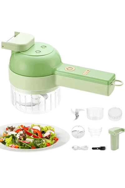 OferteTop 4-in-1 Electric Hand Chopper with Steel Blades for Vegetables and Fruits