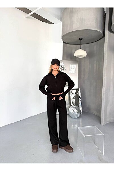 KECHİ WOMAN Zippered Fingerless Knitwear Set