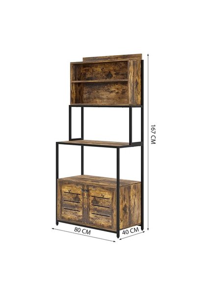 NKX Multilayer Kitchen Bakers Rack with Cabinet Microwave Oven Stand and Utility Storage Shelf
