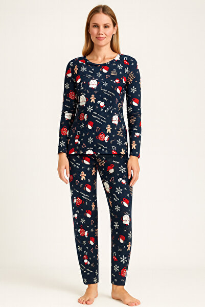 Sude Women's New Year Patterned Beyzik Pajama Set