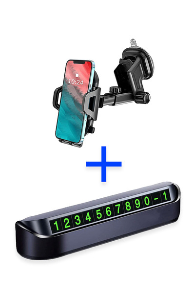 MAROKEN Araç İçi Akrobat Telefon Tutucu Ve Park Numaralık Seti Araba Cep Tele...
