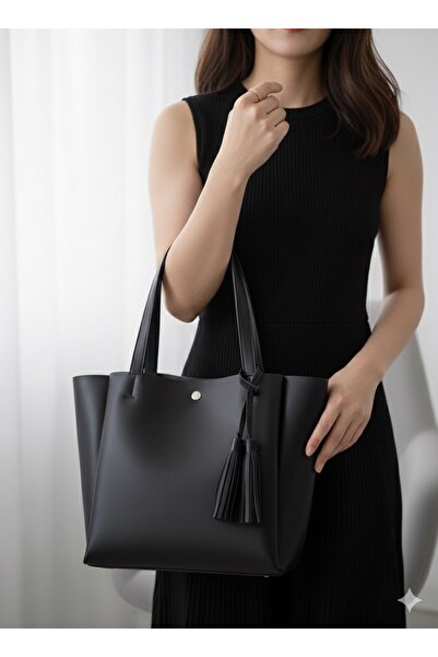 Madame Three-Compartment Women's Handbag Quality Faux Leather Shopper