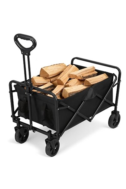 Optim Solution Carucior pliabil pentru transport lemne, cadru metalic, roți 3...