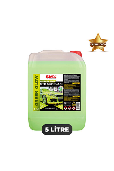 SMX Green Glow Carnauba Cilalı Neon Yeşili Oto Şampuanı 5 Litre, Ph Nötr