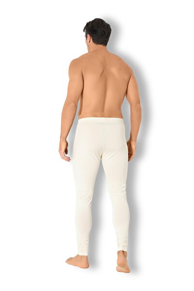 Jiber Men's Ecru Heated Thermal Underwear Bottom Leggings