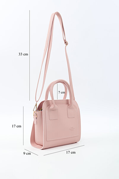SHAKA Candy Pink Shk219 Faux Leather, Zippered, Two Compartments, Adjustable Strap, Hand, Arm and Shoulder Bag