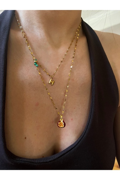 Hoop jewelery bolluk bereket taşlı nar kolye 53-cm