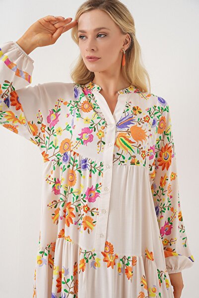 Hiccup Bdart Patterned V-Neck Maxi Dress