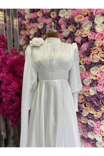 YuSeM Zarif Tasarım Abiye Beyaz