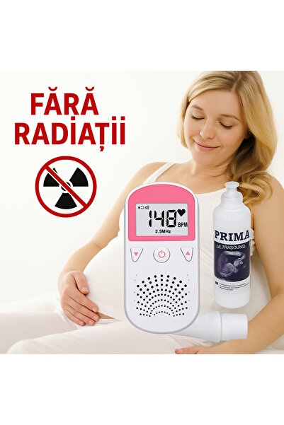 ZEQAS Fetal Doppler for Pregnant Women, Listen to Baby's Heartbeat, Gel Included, Radiation Free, 2.5 MHz