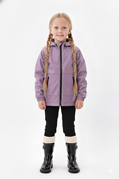 blayn jeans Αδιάβροχο με διπλό φερμουάρ για κορίτσια με επένδυση λιλά