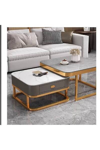 NKX طاولة قهوة مستديرة صغيرة بسيطة حديثة فاخرة خفيفة لغرفة المعيشة والمنزل