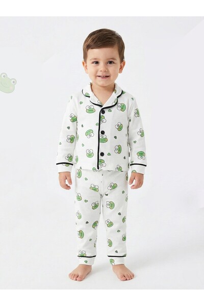 ZEYD ÇOCUK GİYİM Frog Printed Baby Unisex Pajama Set