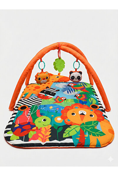 Jusso سجادة لعب للأطفال بتصميم السفاري المرحة ومركز للأنشطة