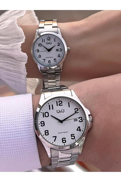 Q&Q Steel Cord 2 Years Warranty 3 Atm Water Resistant Wristwatch Special for Lovers and Couples Qq.Cf001.1