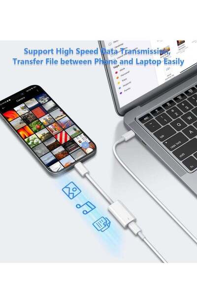 Generic USB-C to Lightning Adapter (USB-C Male to Lightning Female) 60W PD, 480Mbps - for iPhone 15/15 Pro/1