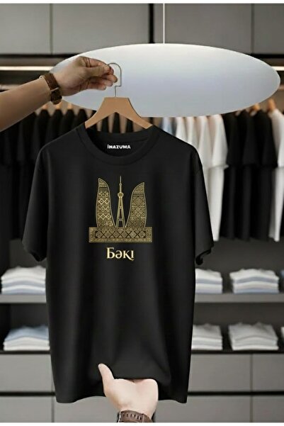 İnazuma Outdoors Unisex Oversize Βαμβακερό T-shirt με στάμπα, κοντό μανίκι κα...