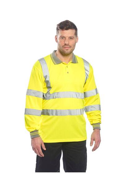 PORTWEST Tricou polo cu mânecă lungă HiVis - S277 S Galben